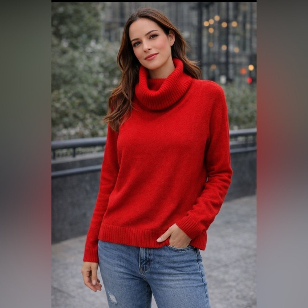 J Crew Merino Wool Blend Red Sweater Size medium
